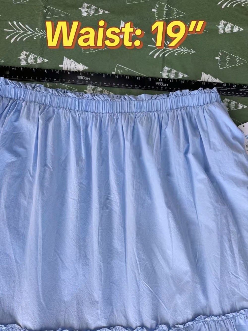 Time and Tru Women's XXL 20 Blue Cotton Eyelet Pull On A-Line Midi Skirt Pockets - Picture 15 of 16